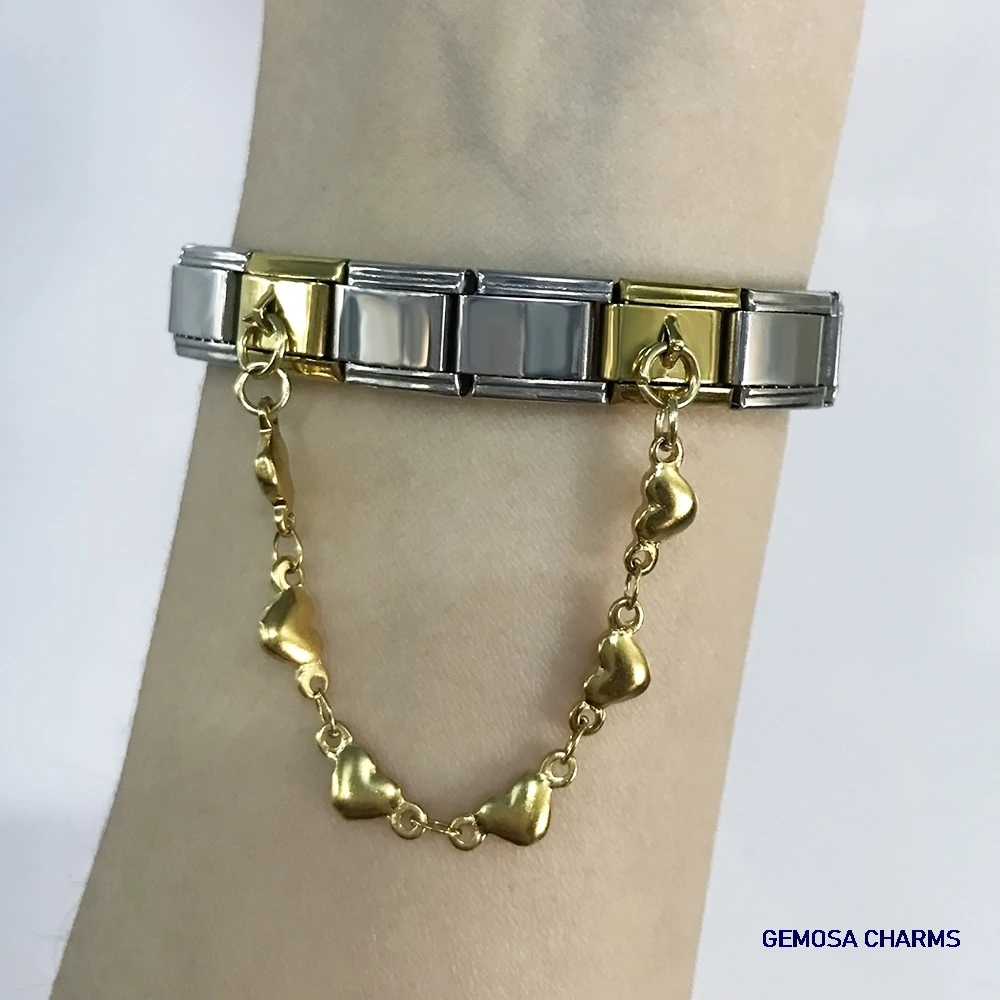 GEMOSA 16 Stil Hängende Herzkette Italienische Charms Link Fit 9mm Armband Edelstahl Frauen Weibliche DIY Herstellung von Schmuck – Detail 11