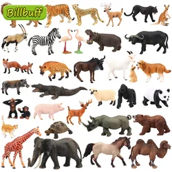 Simulation Wild Zoo Animal Chimpanzees Lion Tiger Horse Model Action Figures Bear Hippo Ostrich Rhino Figurines toy for children