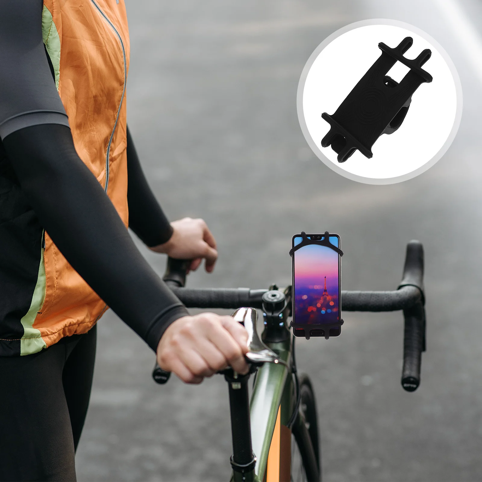 

Bike Phone Mount Holder Strap Secure Mobile Phone Bracket Mtb Handlebar Holder for Cycling Hiking Commuting Outdoor Activities