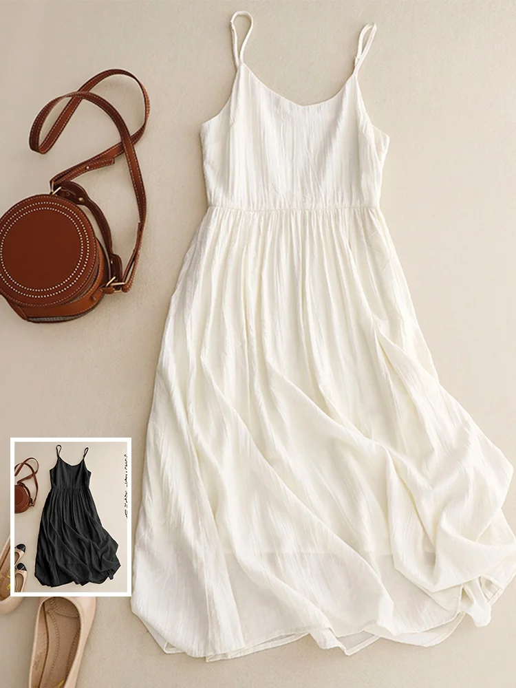 Zomer Nieuwe Getextureerde Gevouwen Kleur Innerlijke Slijtage Band Dr Hoge Taille Afslanken Dubbellaags Svel A-lijn Dr