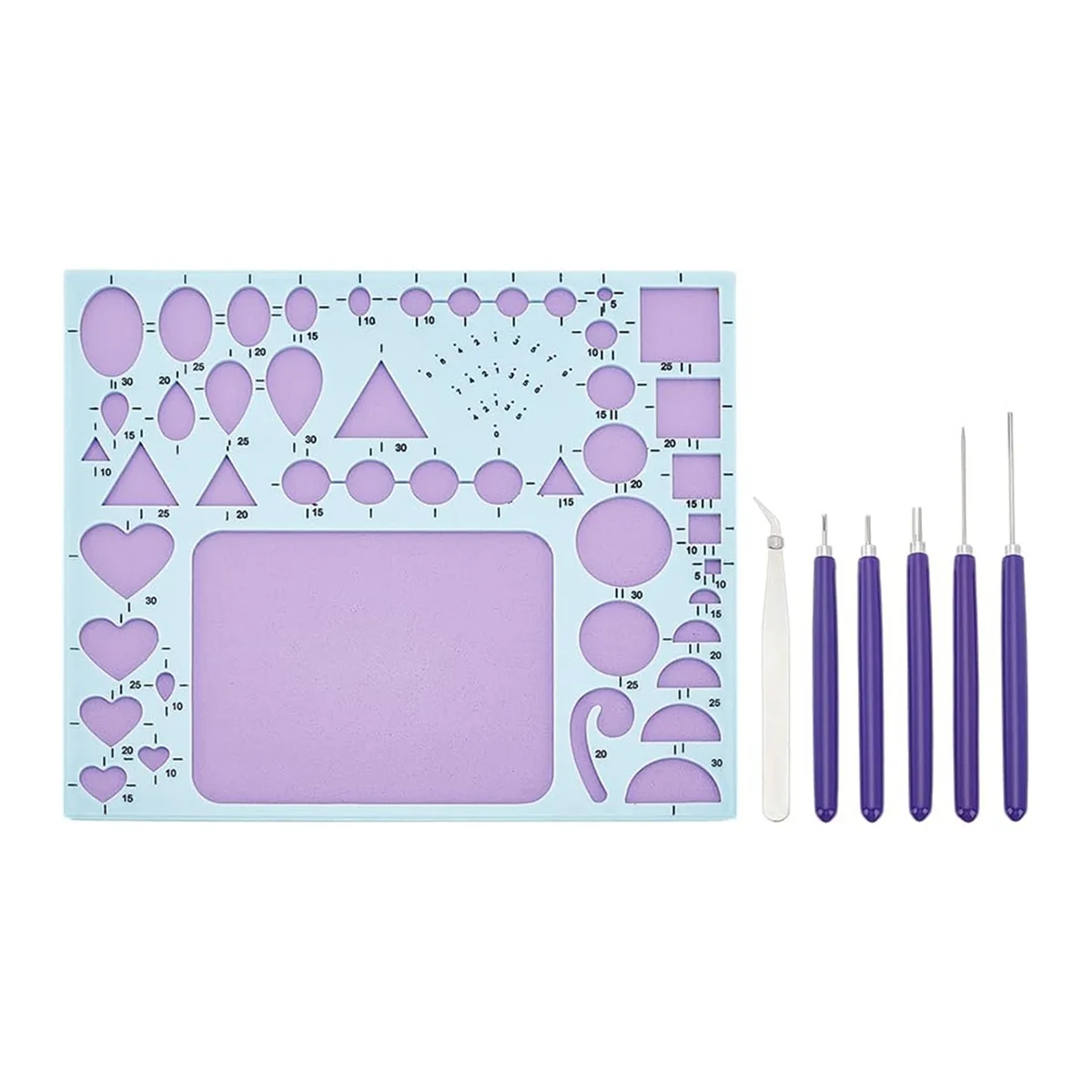 ABNH 7 PCS Paper Quilling Tools Kit for Adult Beginners Slotted Quilling Tool Set with Geometry Ruler Slotted Pen and Tweezer
