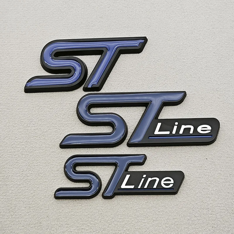 For Ford Focus Mondeo Edge Explorer Accessories Metal Blue Black Logo ST-Line ST Emblem Grille Rear Fender Badge Decals