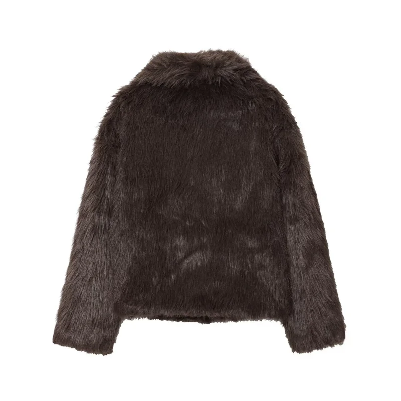 Women's Faux Fur Short Jacket 2026 New Fashion Autumn Long-Sleeve Thicken Coat for Women Warm Parkas Chic Female Outerwear