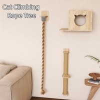 Sisal Rope Cat Climbing Shelf Interactive Multi-Level Scratching Post Rope Durable Wall Mounted Pet Climbing Rope Tree