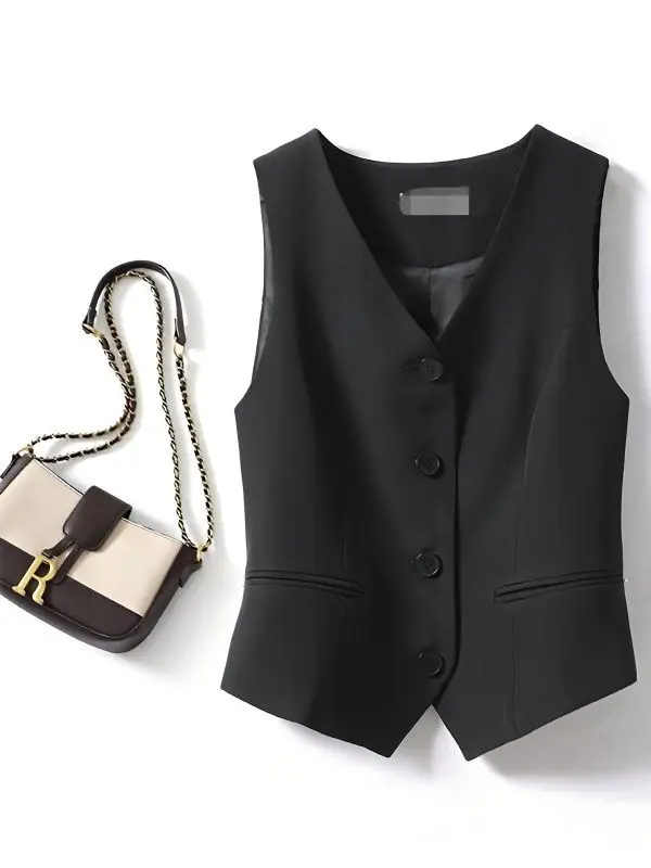 colete-feminino-preto-de-alfaiataria-novo-estilo-primavera-outono-profissional-com-bolso-decorativo-e-lenco-casaco-curto