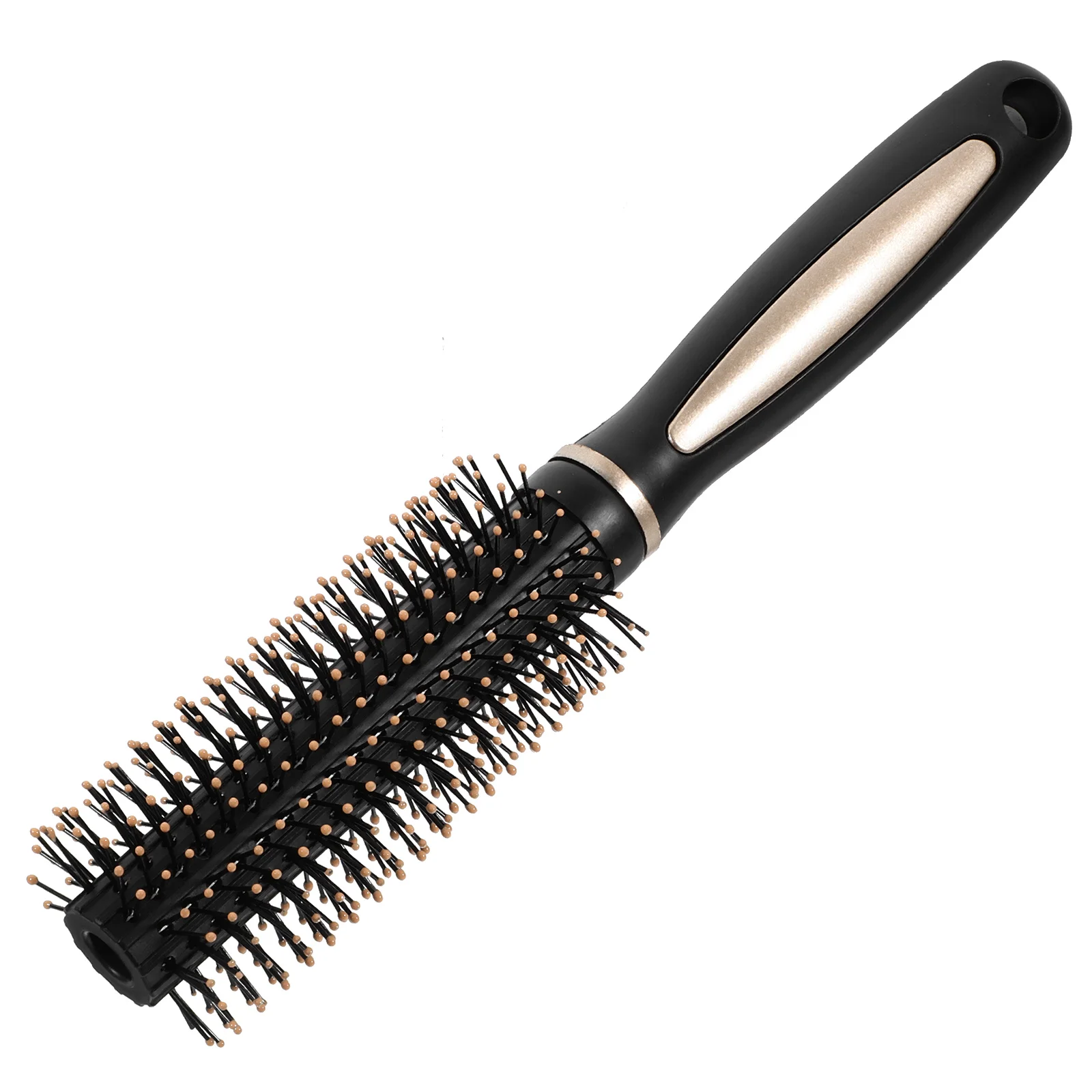 

Brush Anti-static Massage Comb Round Men Hair Small for Blow Drying Black Volume