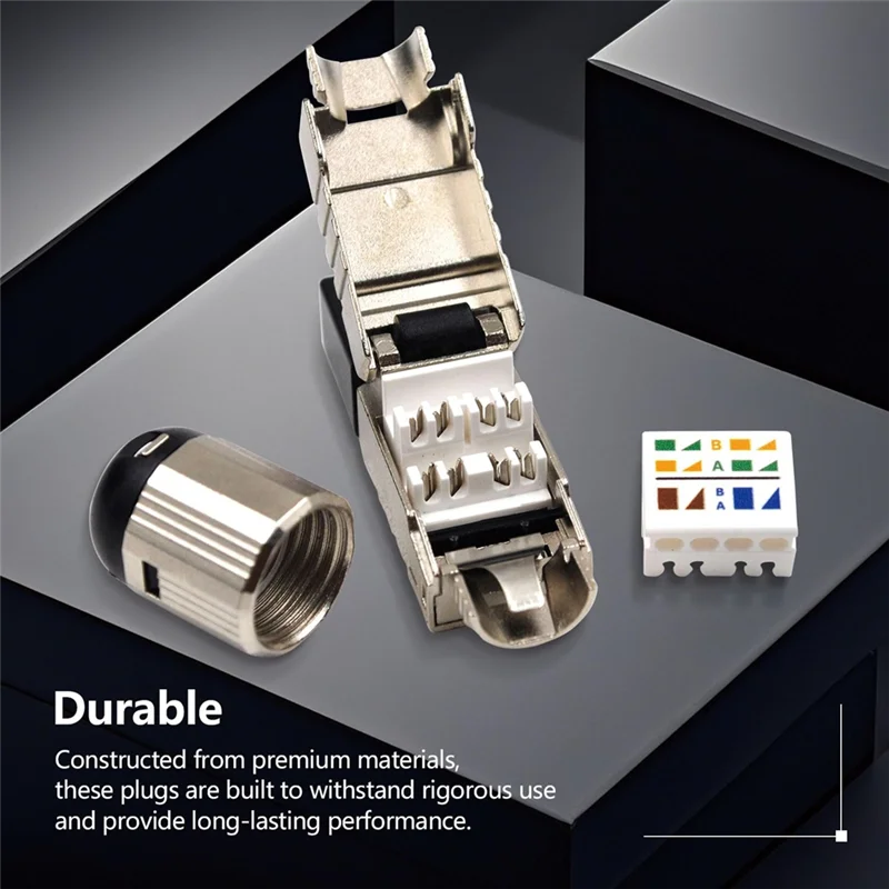 絶妙なRJ45コネクタ、工具不要のCat8、Cat8フィールド終端プラグ、シールド付きモジュラープラグ、2000Mhz、2Ghz、40G、22AWG-24AWG対応