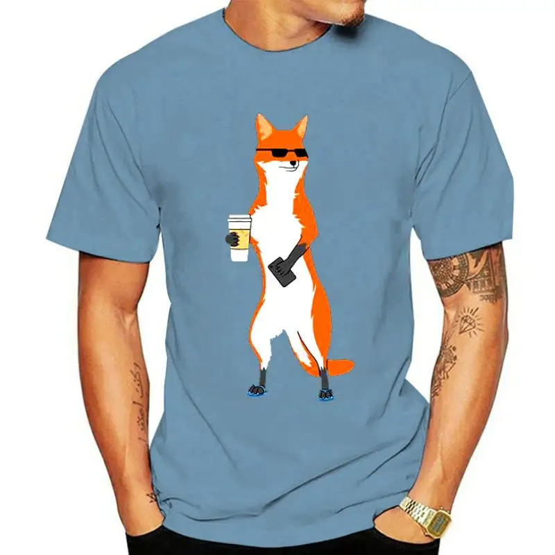 Kühlen Fuchs M?nnlichen Funky Slim Fit teehirts Rundhals Sommer Herbst Baumwolle T-shirts Normalen Kurzarm Kleidung Hemd