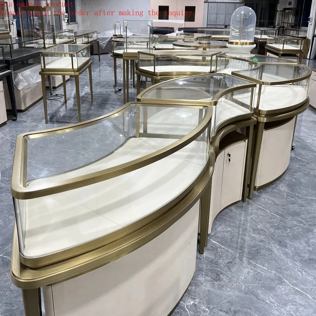 

High End Jewelry Stand Showcase Jewellery Store Furniture Display Cabinet Shop Fitting Jewelry Kiosk Shopping Mall Round Island