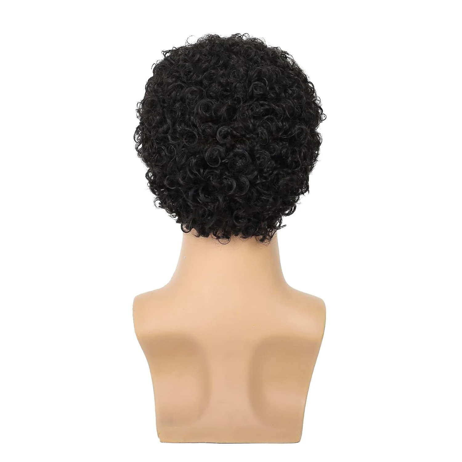 Short Afro Curly Black Wig for Men Synthetic Halloween Cosplay Costume Replacement Hair Wigs view 4