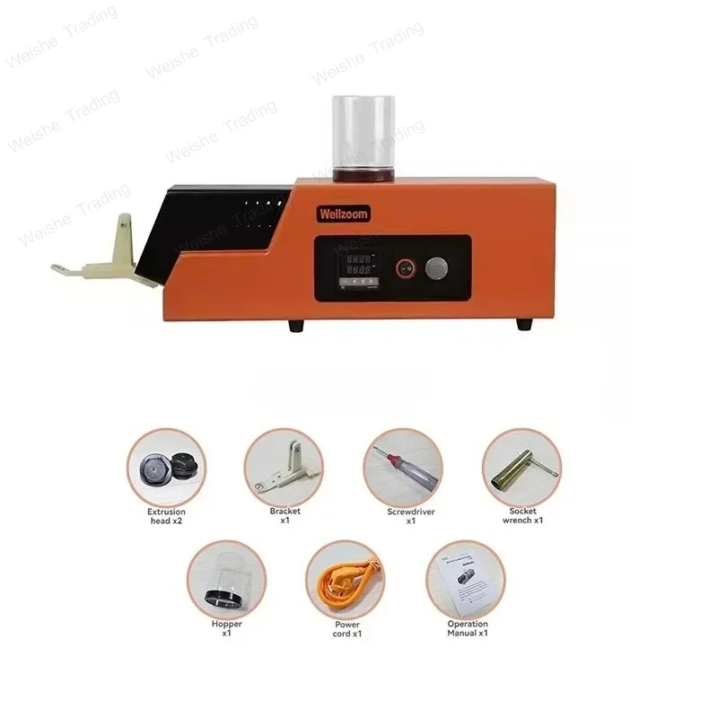 Desktop 3D Filament Maker Machine Dual Size Extruder for 1.75mm/3mm PLA ABS Consumables Speed Adjustable for Printing Consumable