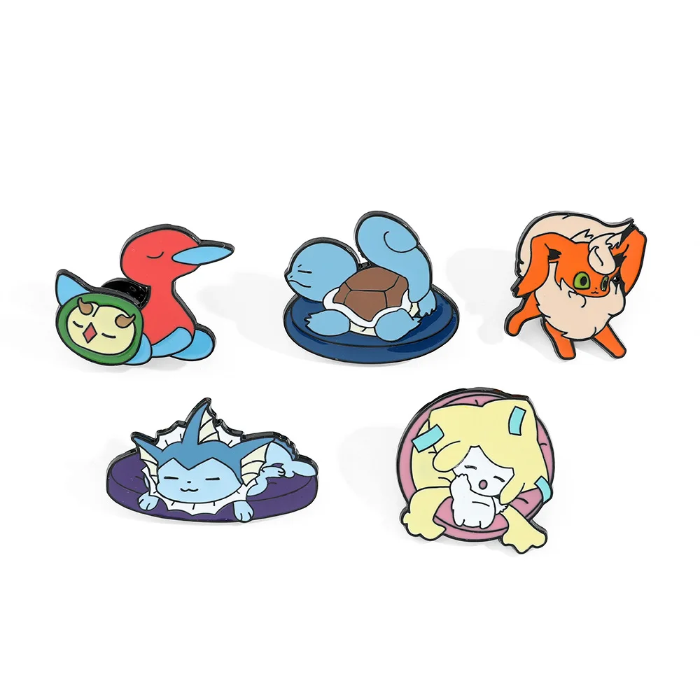Anime Emaille-Pins Cartoon Pikachu Snorlax Jigglypuff Charmander Metall-Broschen für Fans Sammelabzeichen Geschenke