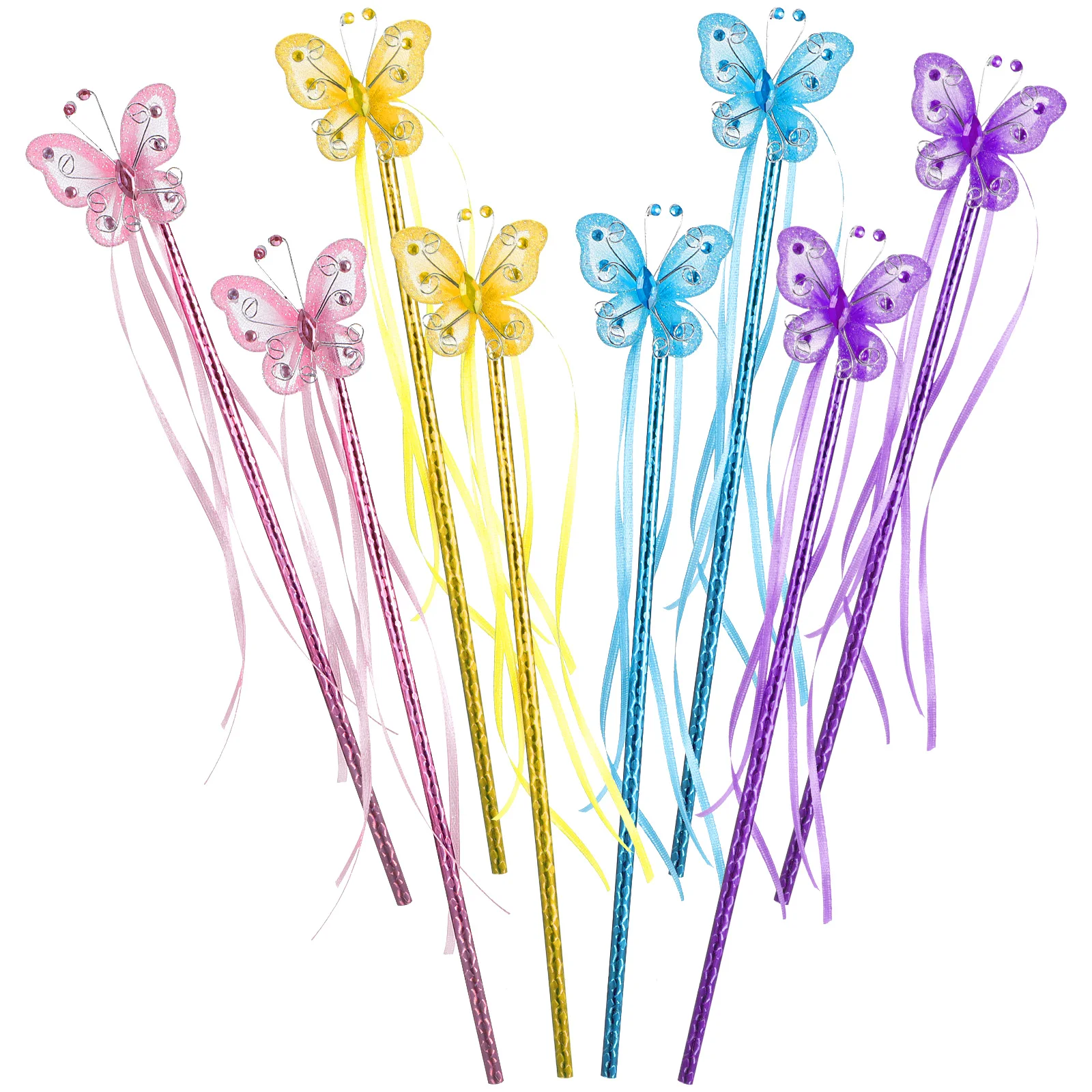 

8pcs Butterflies Fairy Stick Wand Gold Accessories Cosplay Party Props Toys