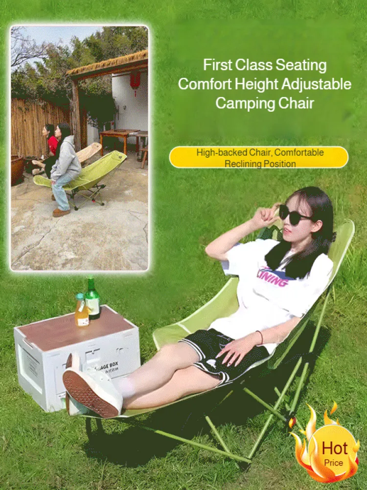 

Outdoor folding chair beach fishing camping heightened portable chair stool picnic folding lounge chair adjustable folding chair