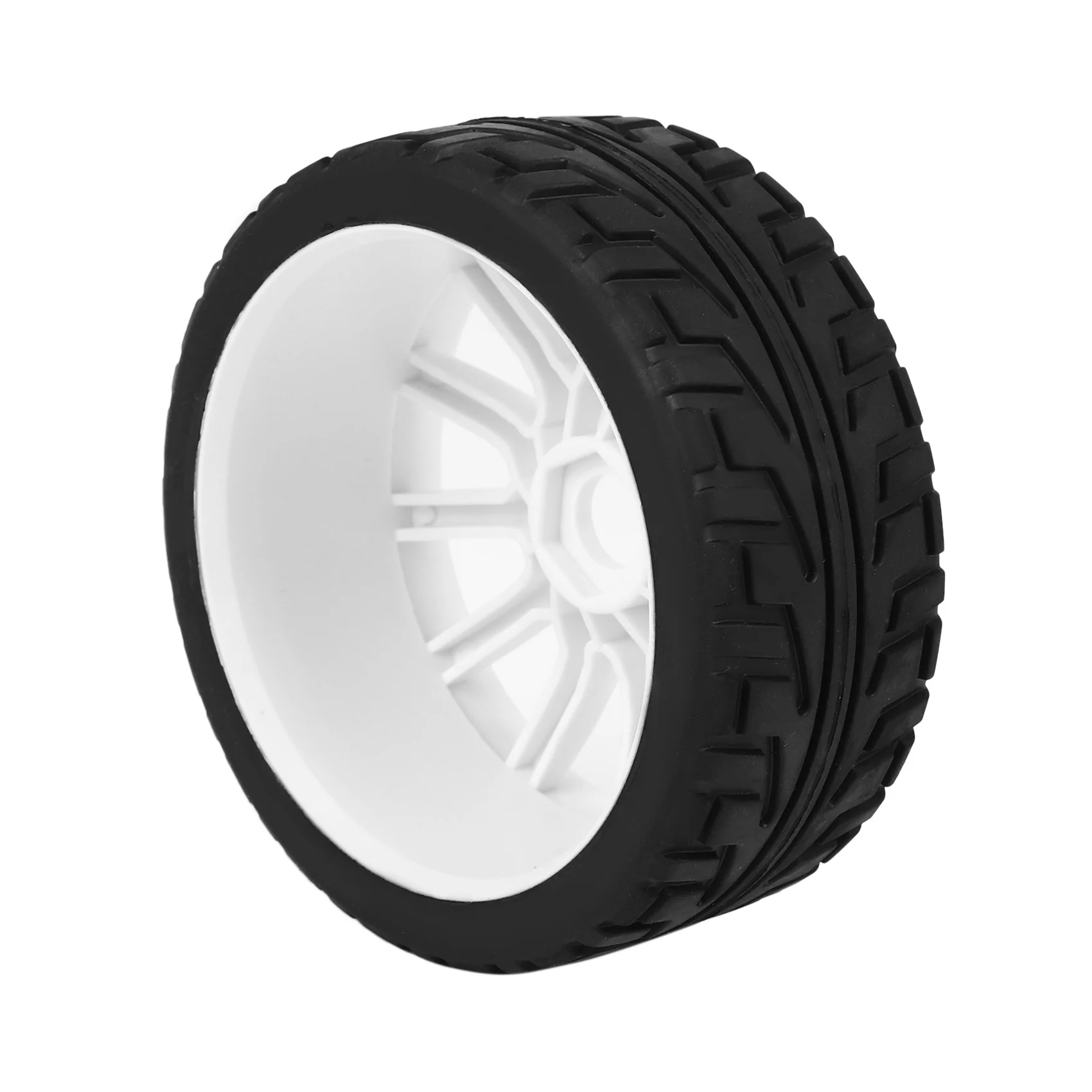 【CYBER MONDAY】4PCS 1/8 RC Car Rubber Tyres Plastic Wheels for Team VRX Hobao 1/8 /On-Road Car,White