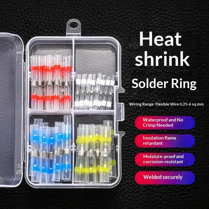 50 To 500Pcs Heat Shrink Solder Seal Wire Connectors Kit Waterproof Butt Electrical TerminalsInsulated Splice Marine Automotive