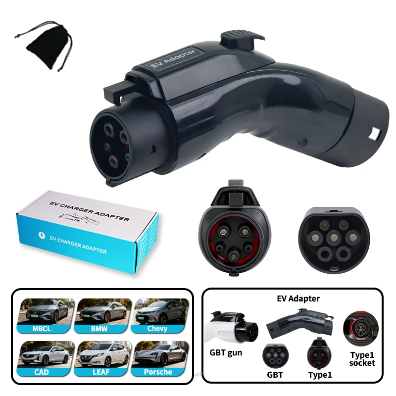 

Адаптер GBT TO TYPE1 EV Разъем зарядного устройства для электромобиля для зарядного устройства GBT 32A/16A Адаптер для электромобиля TYPE1