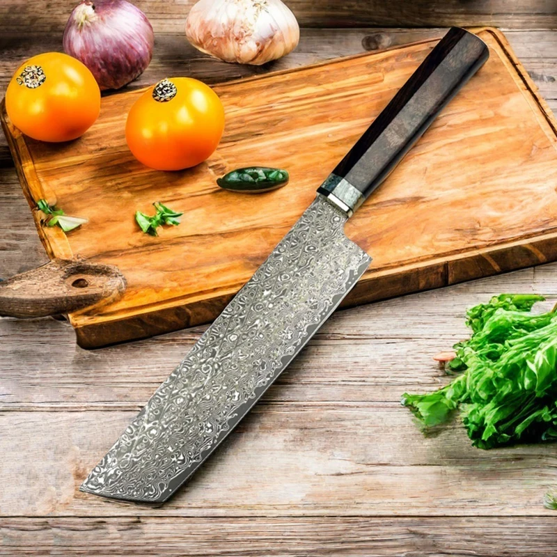 

67 Layer Powder Damascus Steel Kitchen Meat Cleaver Nakiri Knives Chef Slicing Cooking Vegetable Sushi Cutting Tools