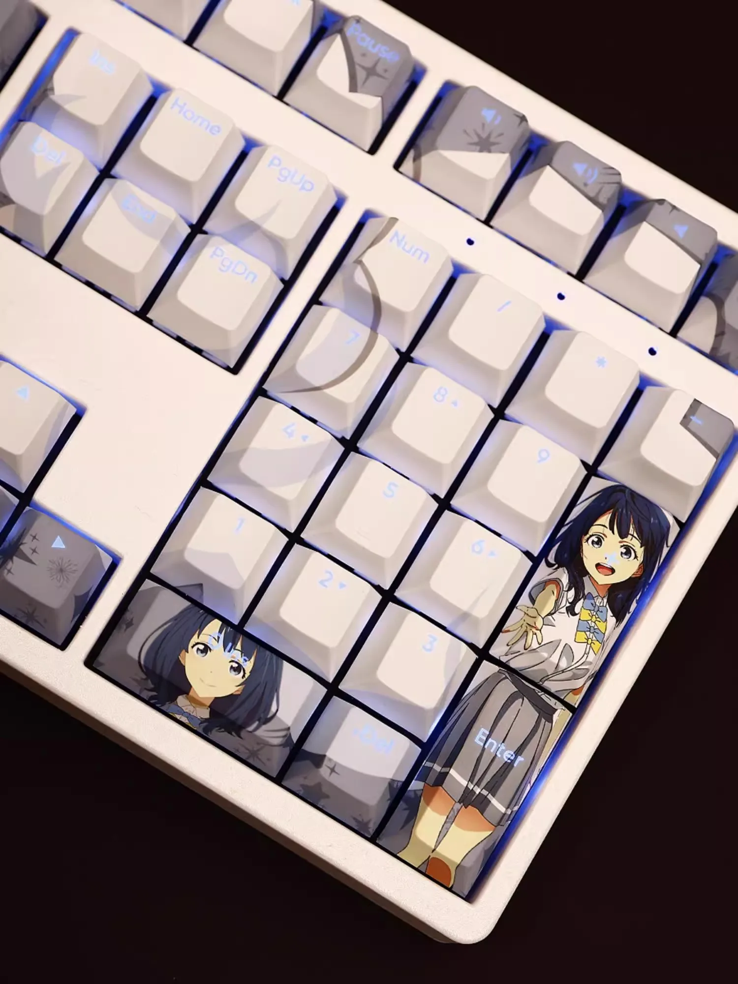 108 Keys/set yanami anna Keycap PBT Backlit Keycaps Cartoon Anime Gaming Key Caps For ANSI 61 87 104 108 Keyboard