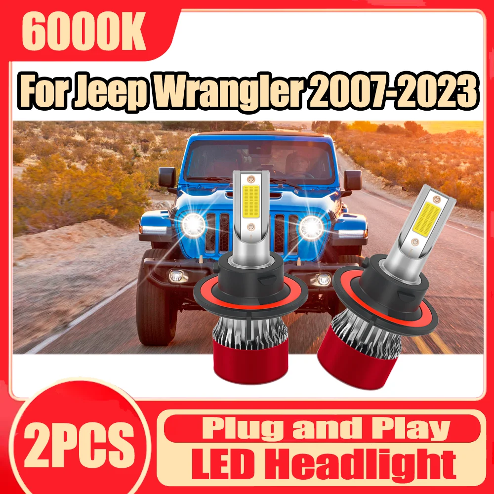 2pcs-6000k-white-led-headlight-canbus-no-error-30000lm-150w-turbo-auto-headlamps-plug-and-play-12v-for-jeep-wrangler-2007-2023
