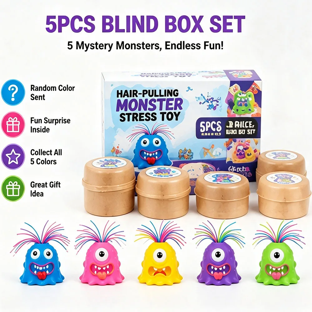 Fun Event Party Favors Hair Pulling Screaming Monster Tactile Squeeze Prop Quirky Sound Effect Goodie Bag Stuffers Novelty Gift