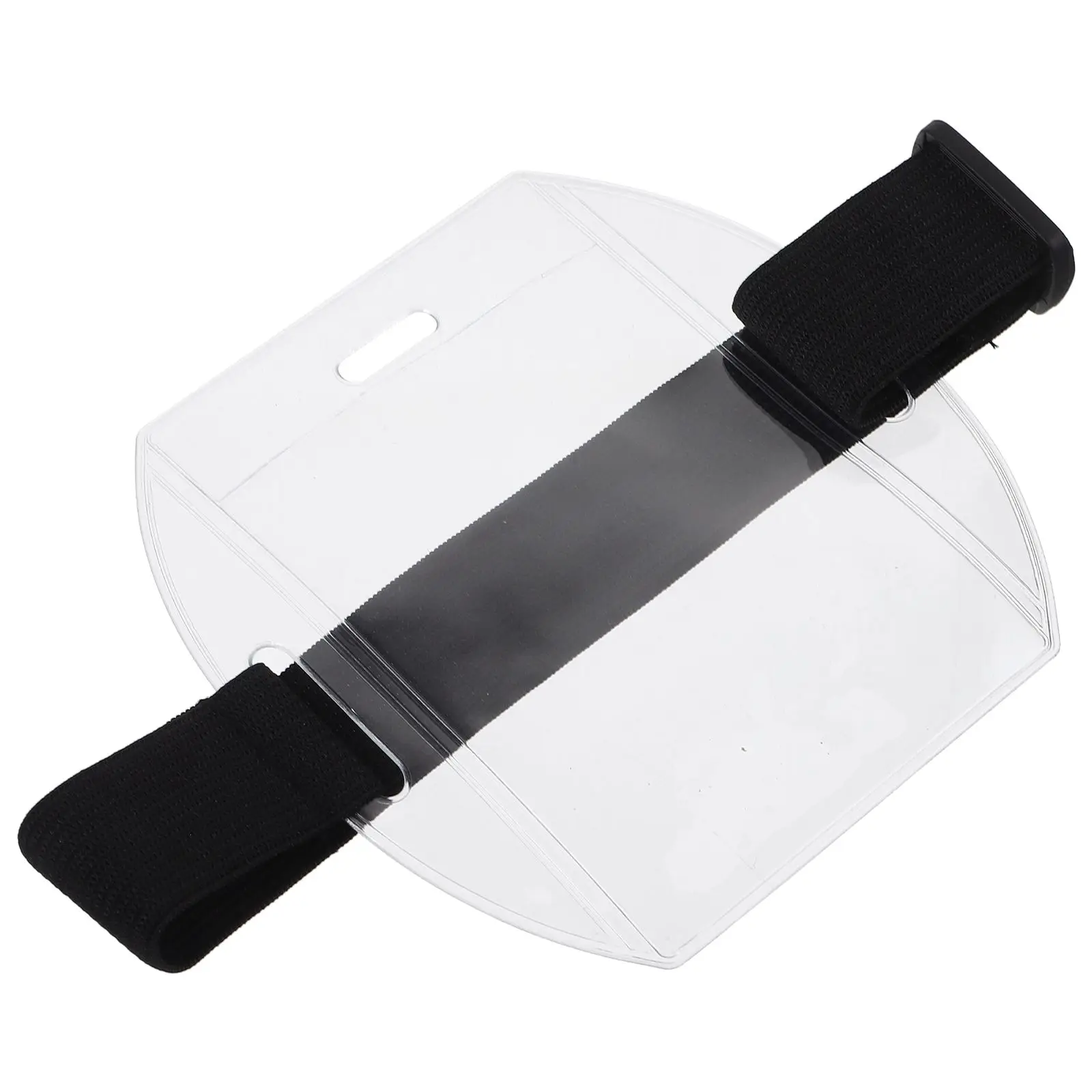

2pcs Arm Badge Holder Black Elastic Band Id Cards Protective Cover Waterproof Adjustable Workers Security Armband