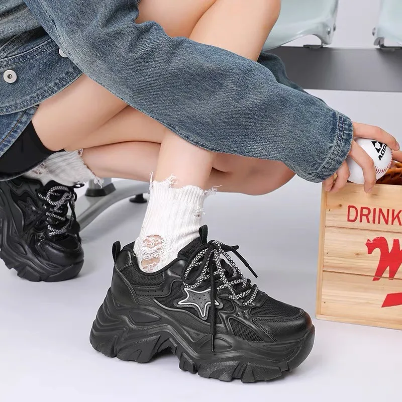 

Women Casual Shoes 2025 New Design Women's Vulcanized Shoes Retro Sports Shoes Fashion Chunky Sneakers Female zapatos de mujer