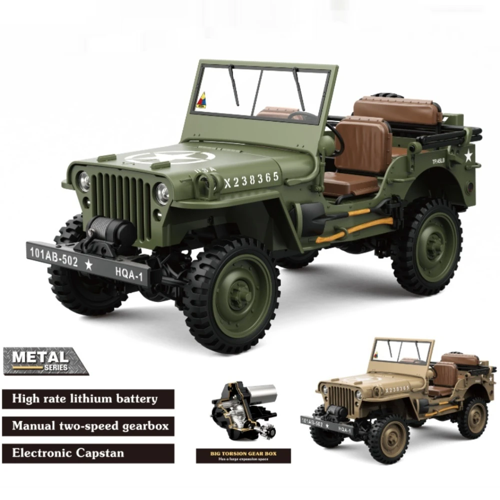 

2025 New Hg4-58 Simulation Retro Off-Road Vehicle 1/14 Four-Wheel Drive Climbing Electric Remote Control Model Boy 4wd Toy