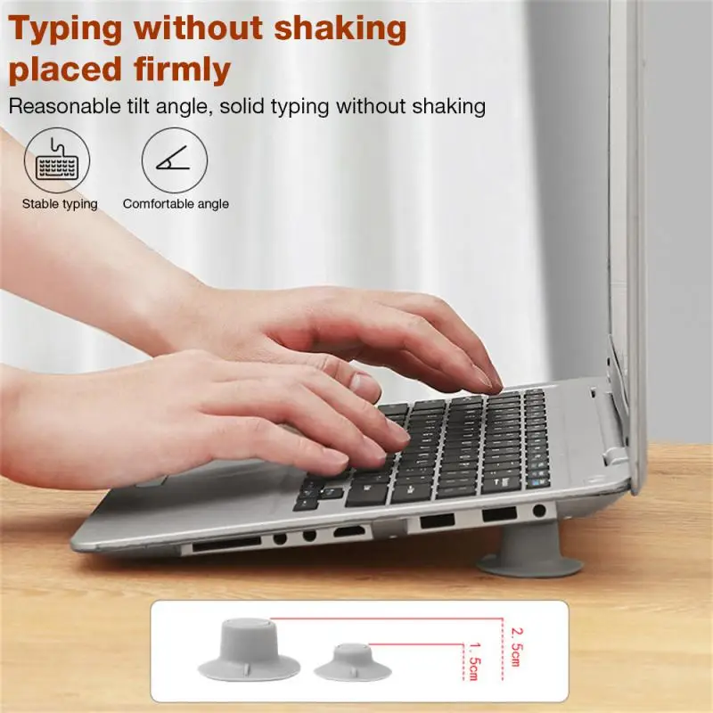 Portable Notebook Cooling Feet Non-slip Mat Laptop Holder Laptop Heat Reduction Pad Laptop Stand for Desk