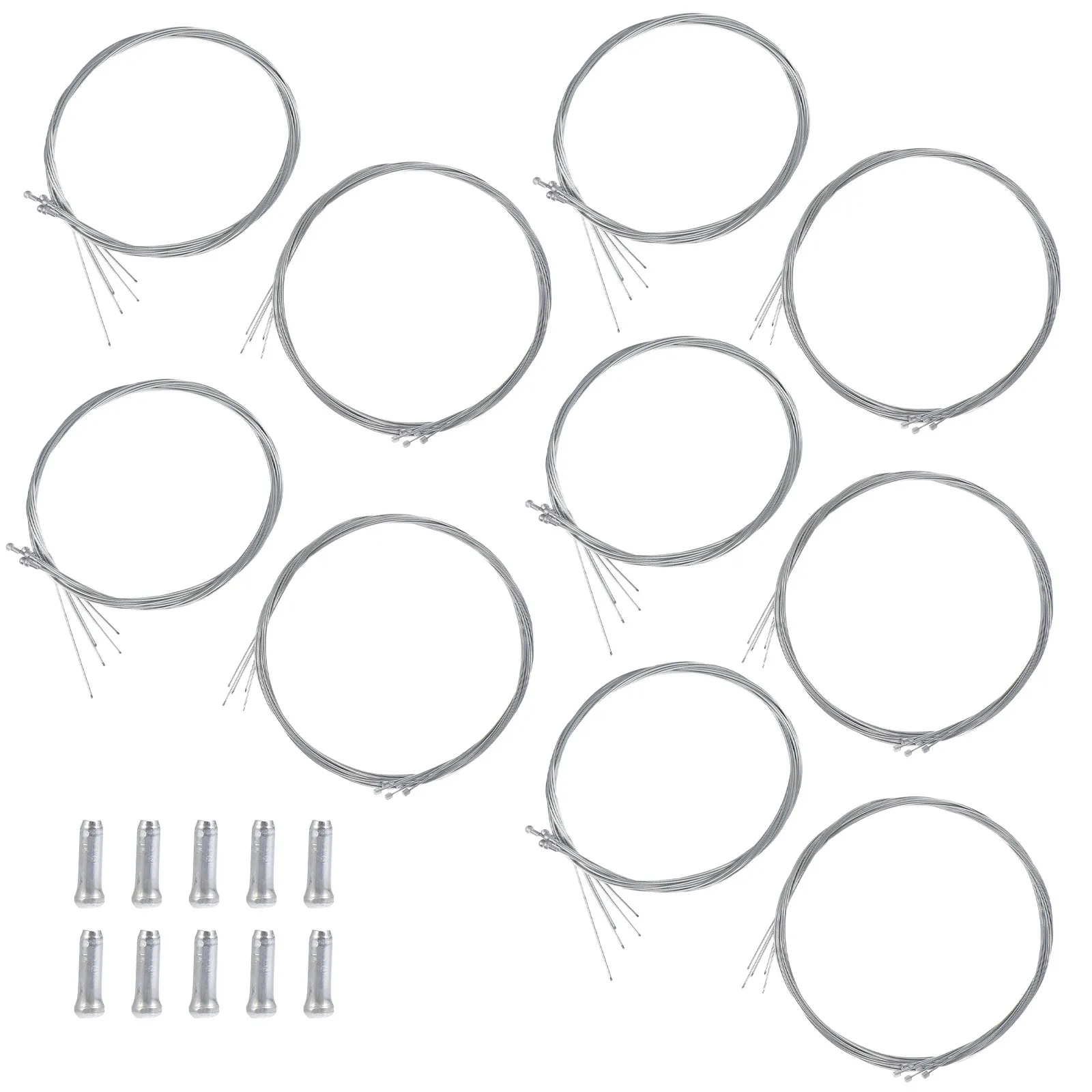 

5Set Bike Cable Kit Brake Derailleur Replacement Galvanized Aluminum for Mountain Road Bikes Complete Brake Shifter Cable