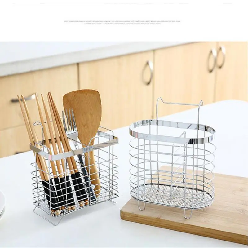 Metal Hanging Cutlery Holder Drainer Spoon Fork Chopsticks Storage Basket Rack Kitchen Tool Organizer Tableware Tube Jy25 20