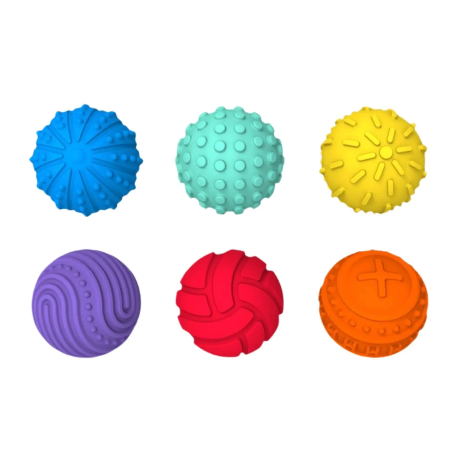 6x Sensory Toys Supply for Travel Airplane Calm Down Development Silicone Sensory Balls Set for Party Favors Teens Holiday Gifts