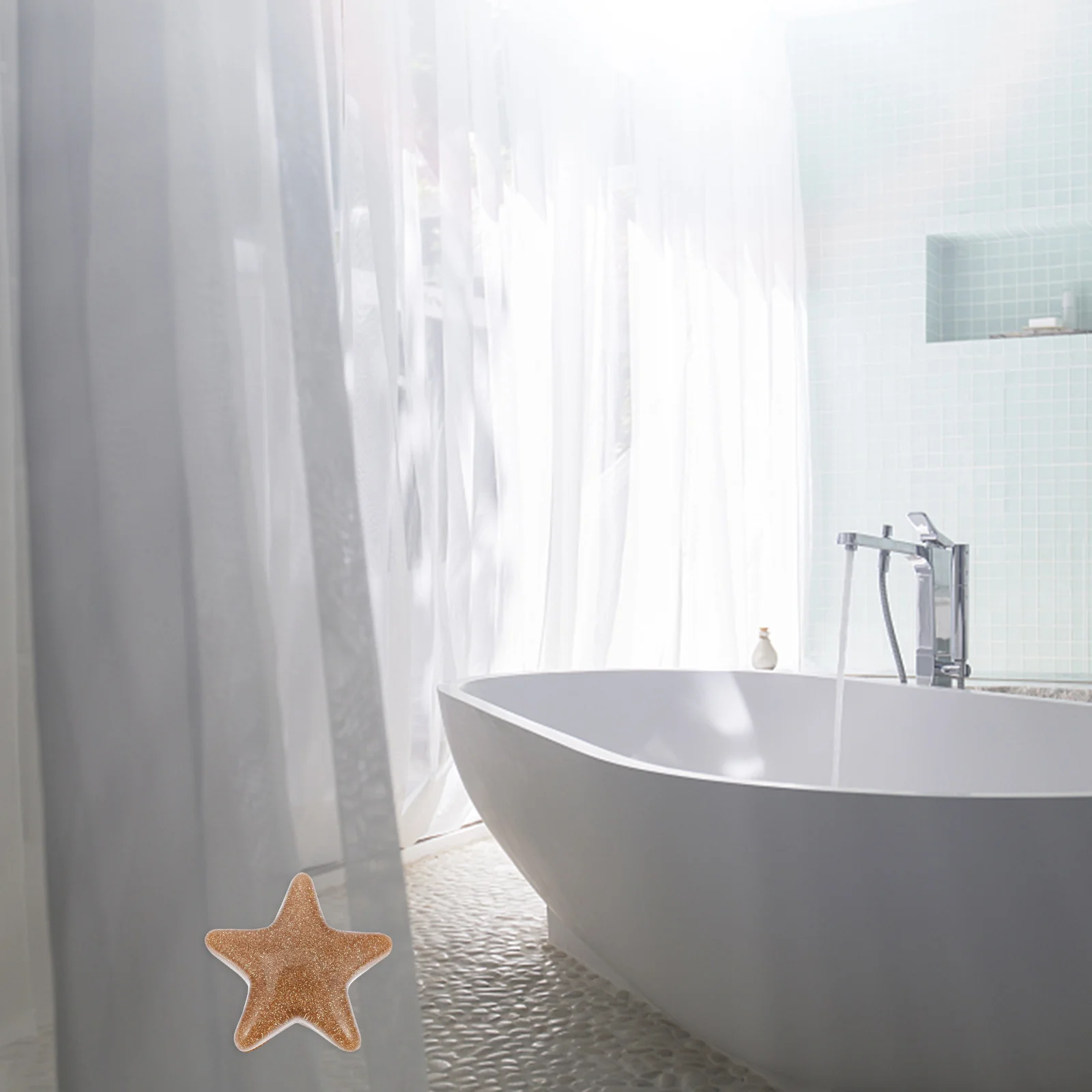 

6pcs Curtain For Bathroom Shower Curtain Bottom Weight Blocks Shape Hanging Pendant Draping Fixing Tools