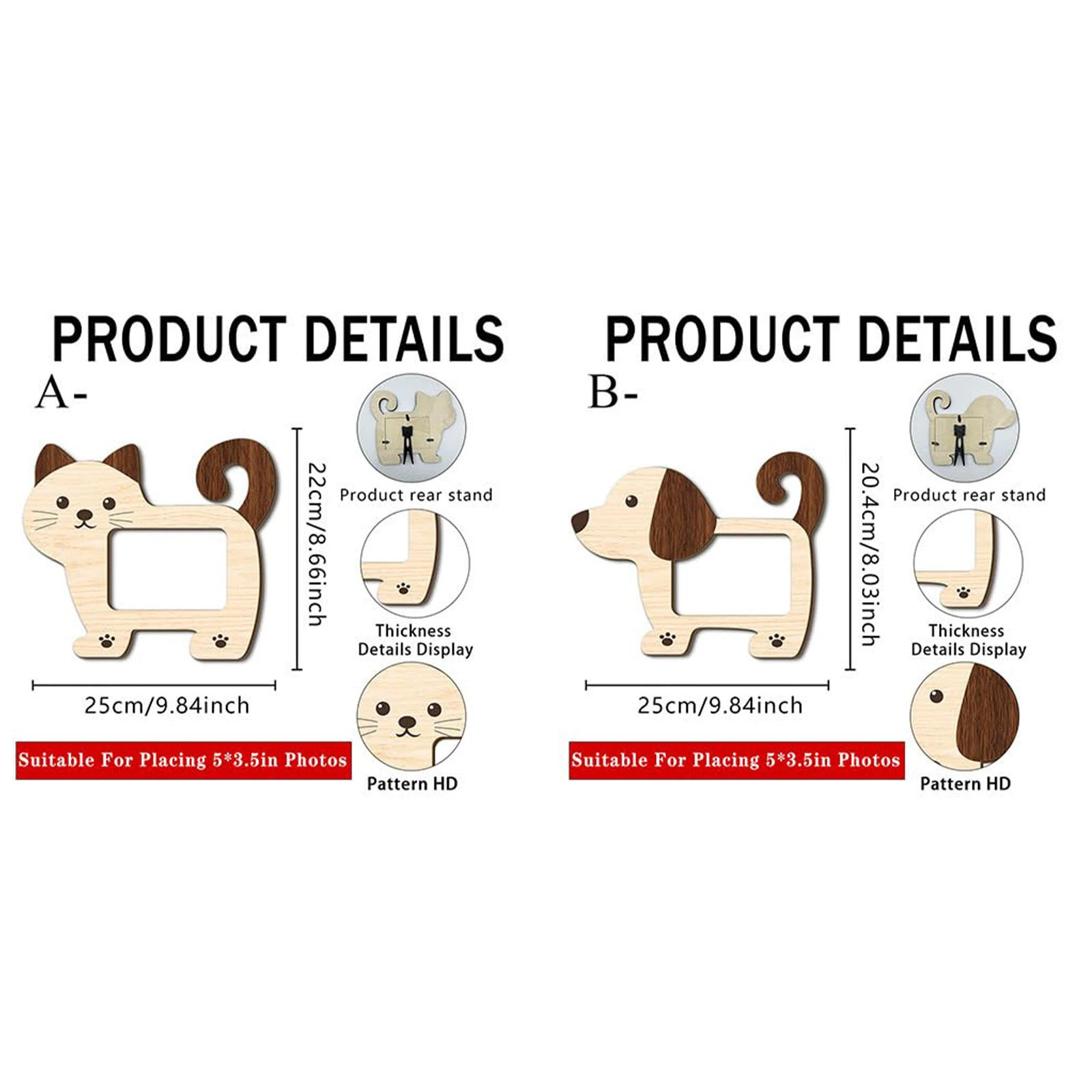 Dog Shape Cartoon Picture Frame, Fun Tabletop Display