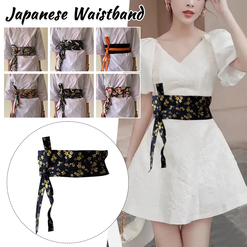 Japon tarzı kuşak çin suşi restoran garson şef bel kemeri Retro Kimono korse bel Obi elbise kanat sapanlar Hanfu kemer