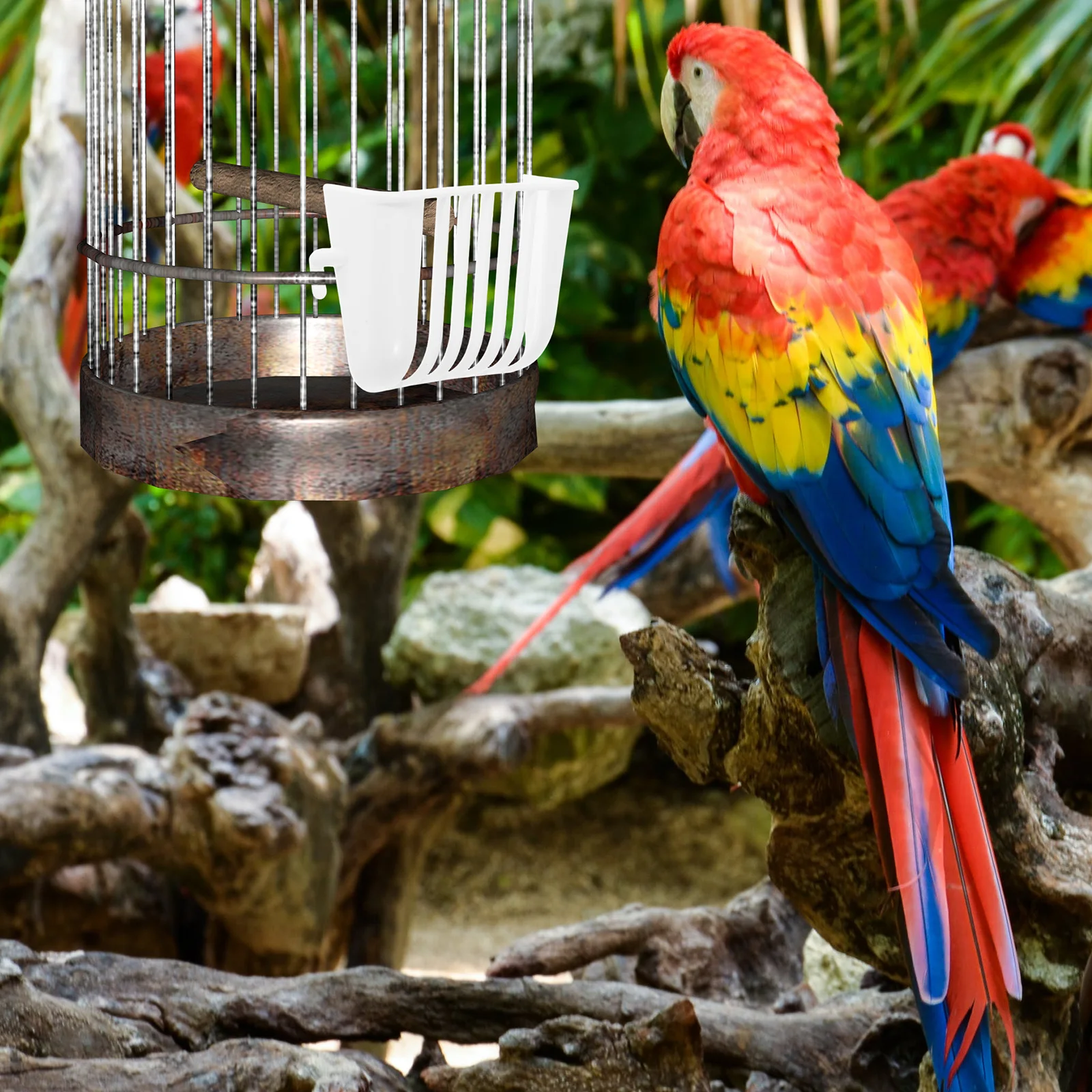 

4Pcs Parrot Vegetable Feeder Hanging Basket for Bird Cage Easy Install Multi-Vegetable Holder Bird Feeding Supplies