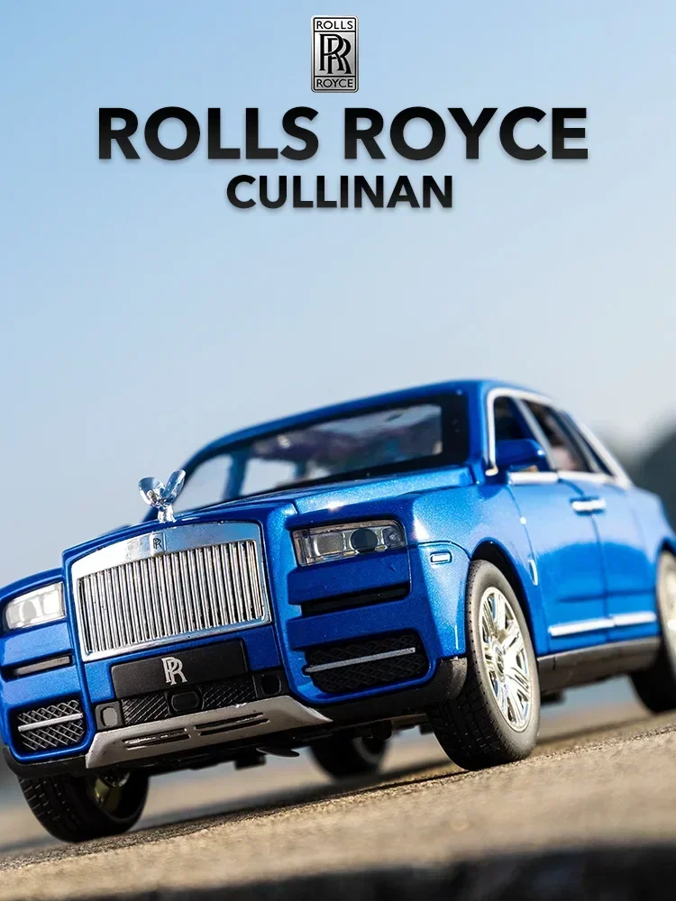 Rolls Royce Cullinan Diecast Metal Miniature Car Model Puxar, luz e som, porta aberta, luxo, presente de coleção para menino, 1:24