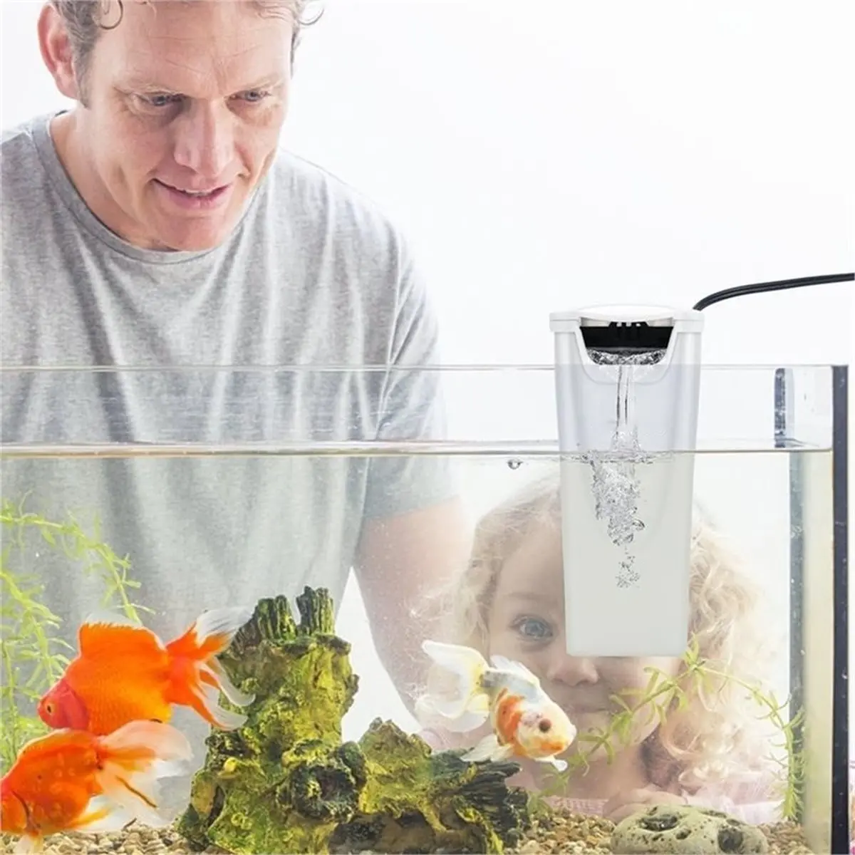 A1198K Aquarium Power Filter, Ultra-Quiet Compact Fish Tank Filter, Suitable for 1-10-Gallon Aquariums,Housing Filter SUMMER