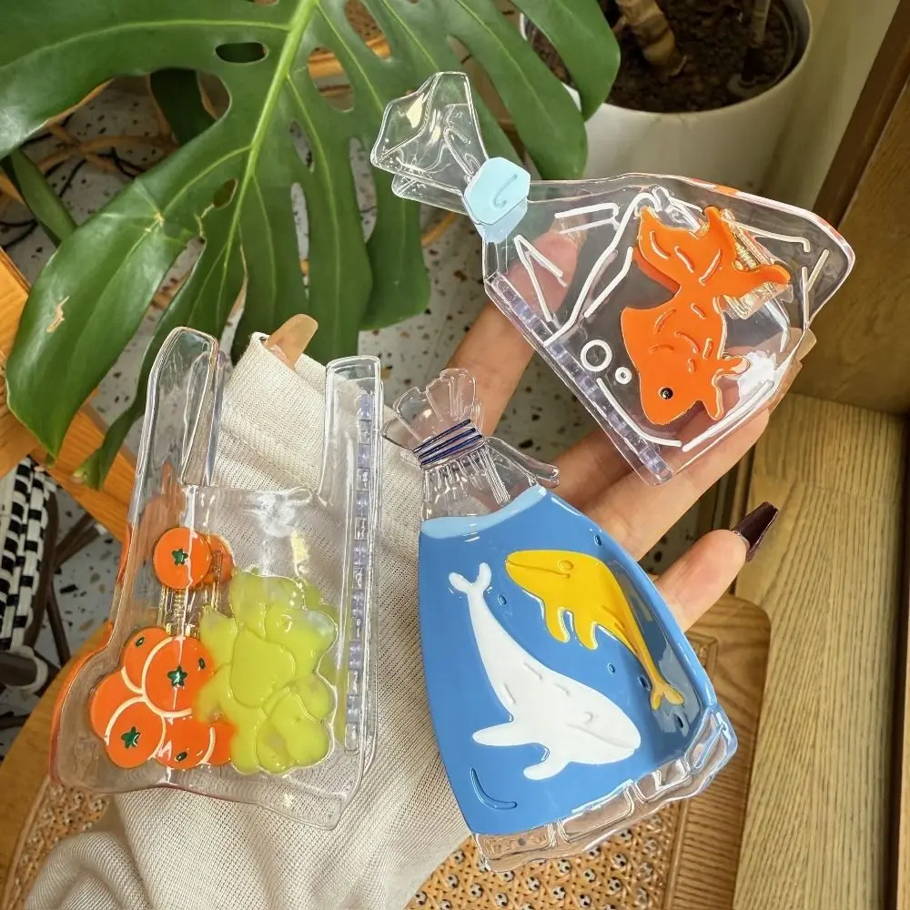 

Cute Transparent Goldfish Hair Clips Whale Non Slip Acetate Hair Claw Lightweight Fruit Claw Clips For Women and Girls
