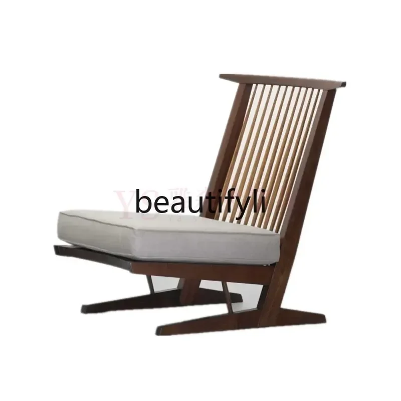 

Wabi Solid Wood Homestay Apartment Clubhouse Reception Leisure Model Room Exhibition Hall Sofa Single ChairEsmt163