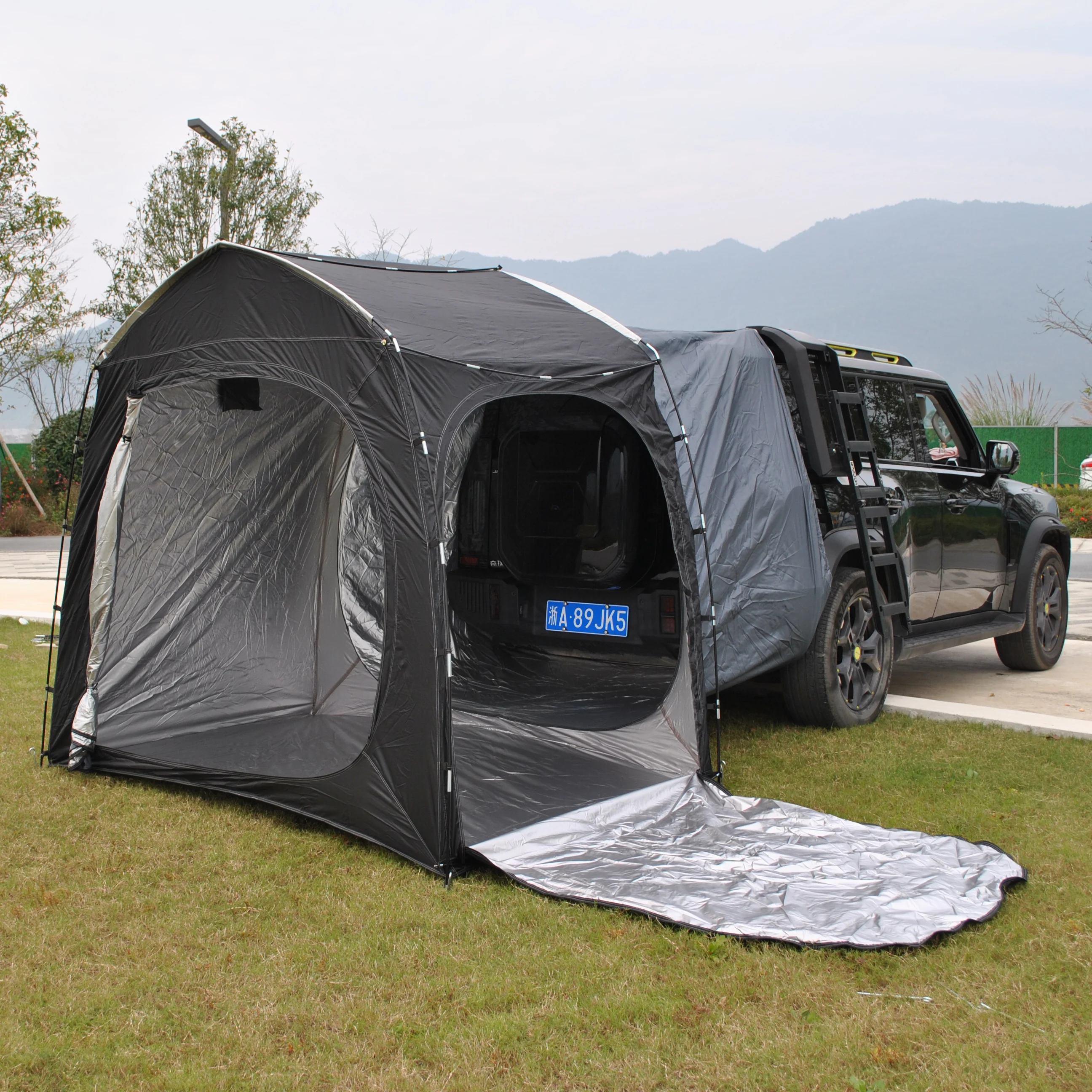 Air-conditioner tent connect to car,SUV Tent for Camping, 2-Person Car Rear Cabin Tent, SUV Tailgate Tent, Easy Set Up car Tent