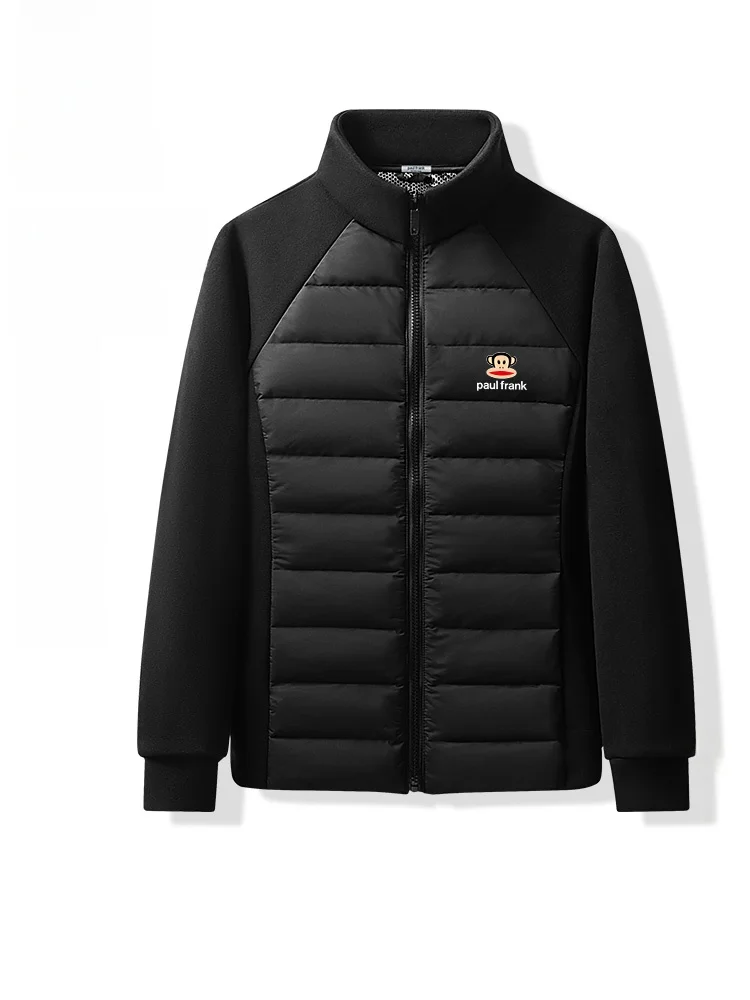 

Мужская зимняя куртка-пуховик класса люкс от модного бренда, с пэчворком, теплая, городская, молодежная, на молнии