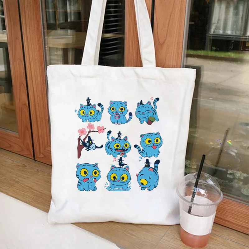 Kpop Demon Hunter bolso de lona mujeres niñas Simple de gran capacidad Demon Hunters bolso de hombro bolso de mano reutilizable - Image 2