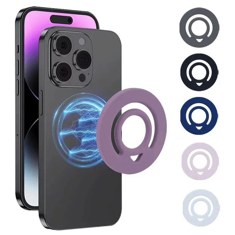 

Magnetic Phone Ring Holder for IPhone 16 15 14 Samsung Xiaomi Silicone Phone Grip Phone Holder Stand Compatible with MagSafe