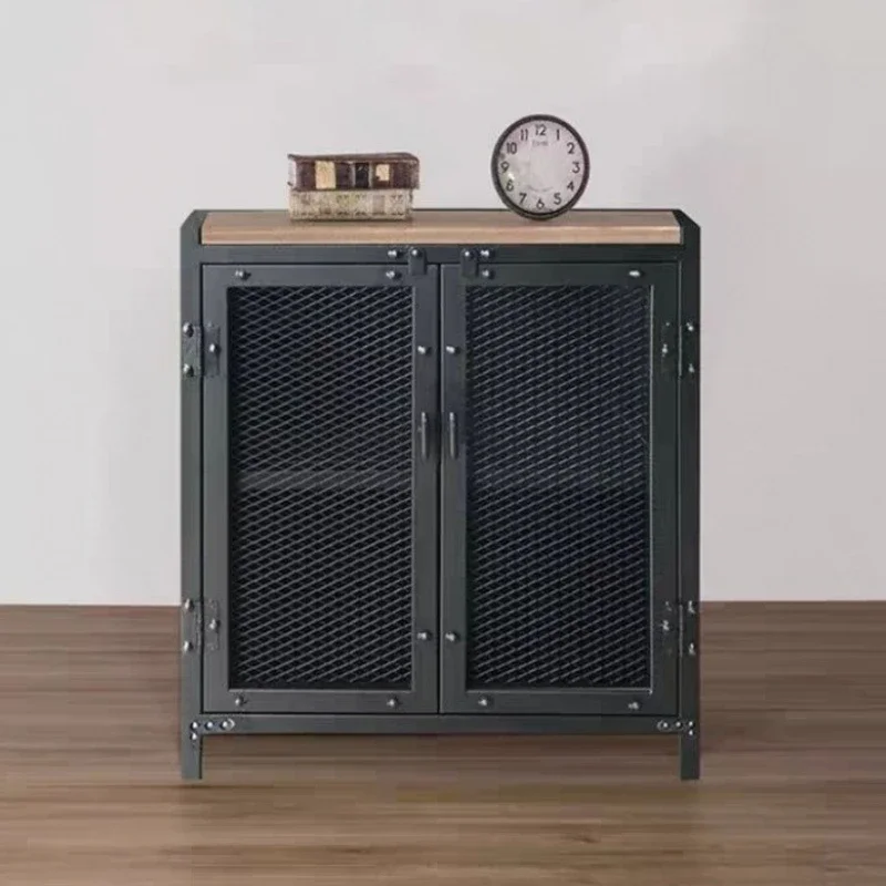 Iron Kitchen Sideboards Retro Living Room Storage Cabinets Industrial Style Locker Wine Cabinet Living Room Decoration Furniture