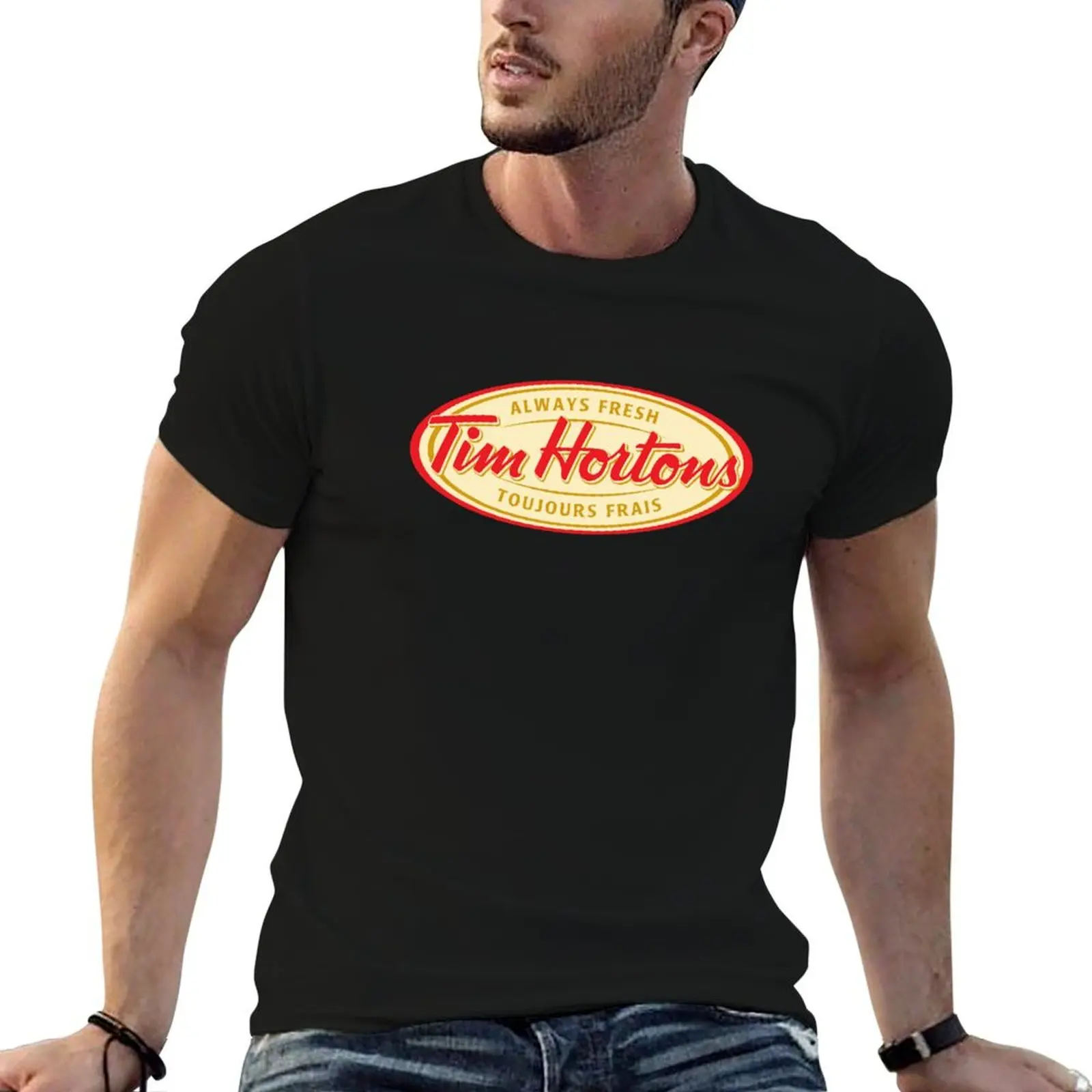 

100% shirts vintage t Tim t man Hortons shirts funny T-Shirt cotton retro logo cotton