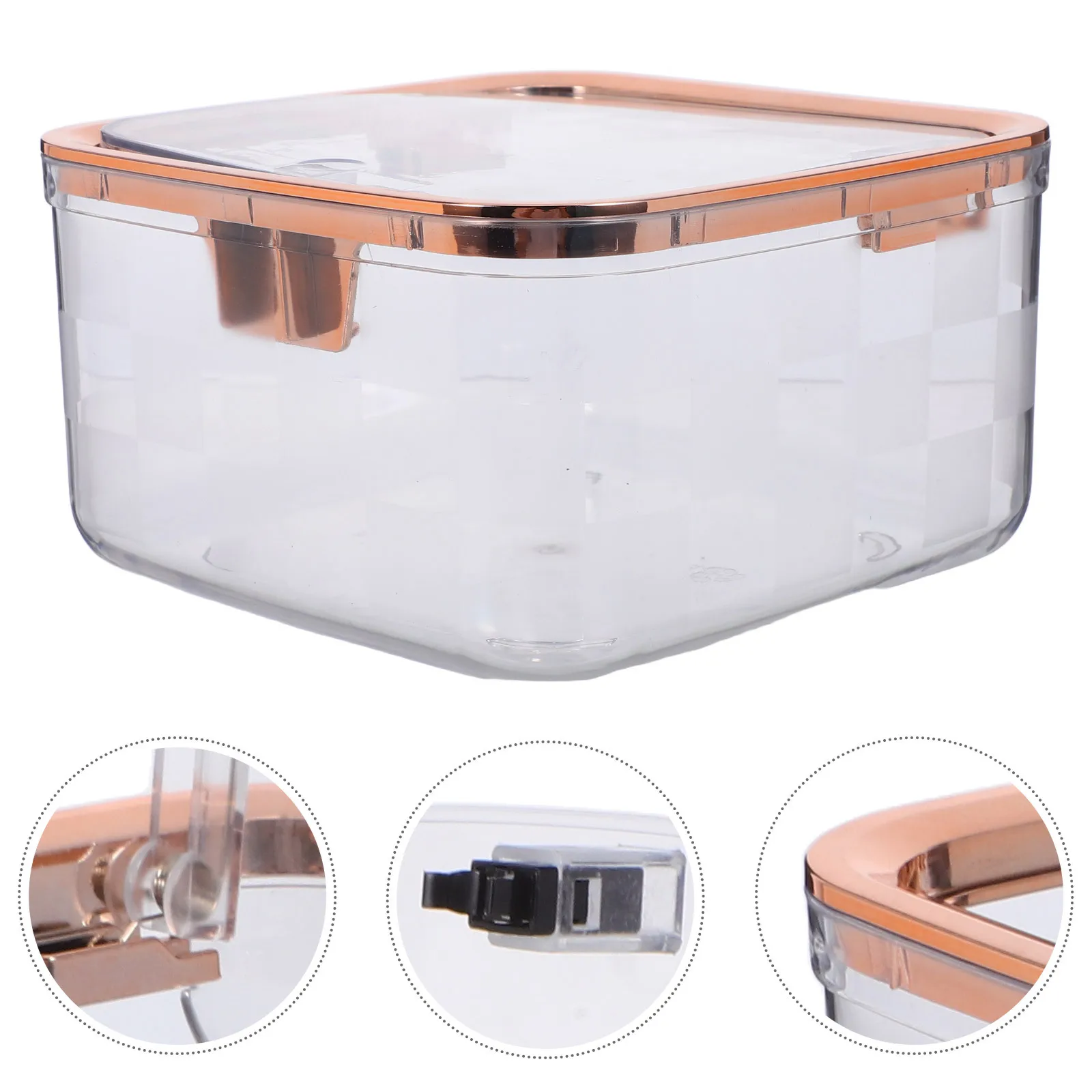 

Mini Desktop Trash Can Press Top Lid Clear Design Space Saving Grid Texture Aesthetic Compact Office Vanity Tabletop Home