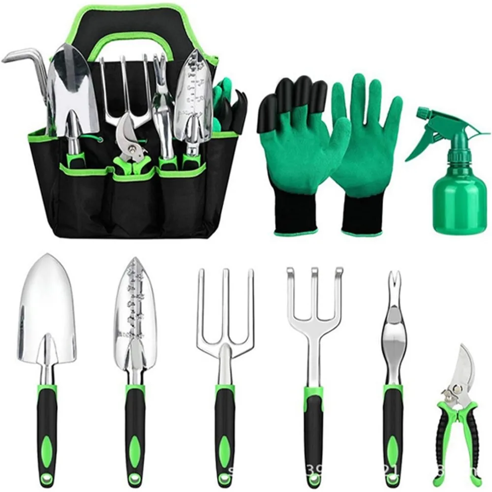 

Garden Tool Set, 9 Pieces, Corrosion Resistant, Garden Tool Set with Storage Bag, Gift Kit, High Performance Garden Device,