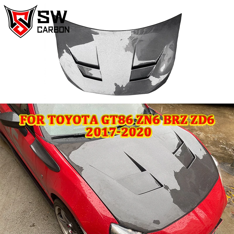 Carbon Fiber Open Hood for Toyota GT86 ZN6 BRZ ZD6 Front Engine Valve Cover Hood Cooling Cover Auto Parts