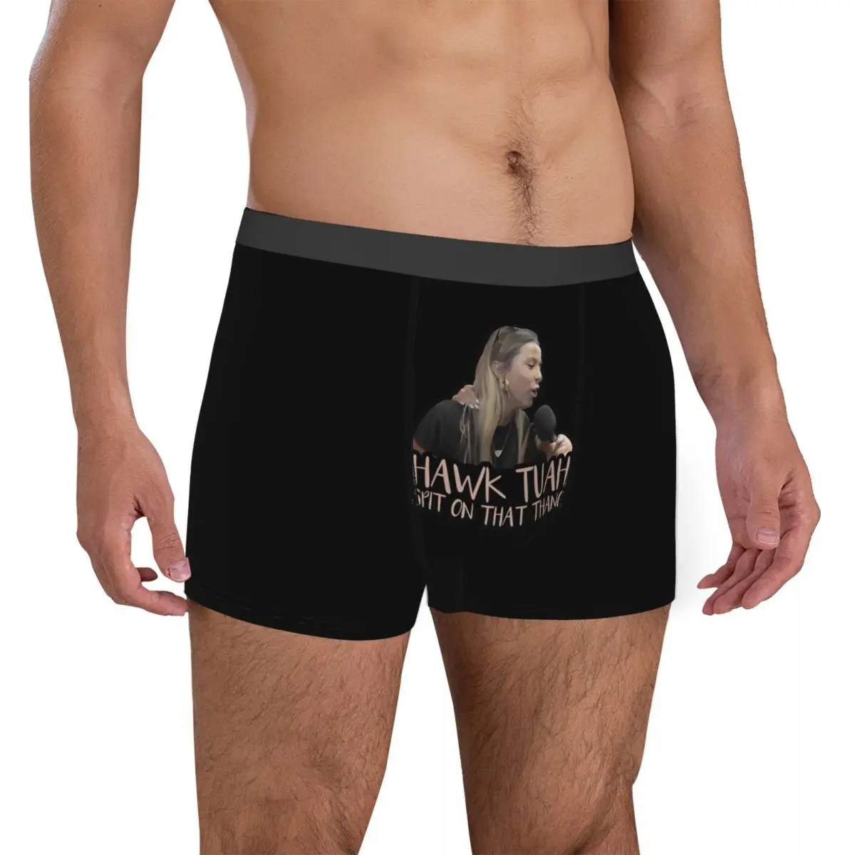 Men Hawk Tuah Spit On That Thing Underwear Girl Funny Meme Sexy Boxer Shorts Panties Homme Breathable Underpants Plus Size